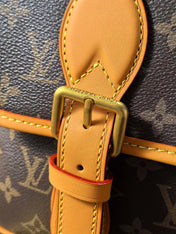 LV 25S SATCHEL BAG 35 IN BROWN CANVAS MONOGRAM GOLD HARDWARE
