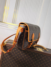 LV 25S SATCHEL BAG 35 IN BROWN CANVAS MONOGRAM GOLD HARDWARE