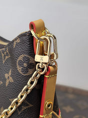LV 25S BOULOGNE 20 IN DARK BROWN MONOGRAM CANVAS GOLD HARDWARE