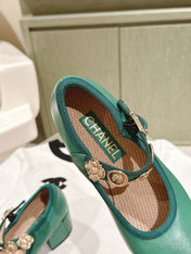 CC HIGH MARY JANE SEA GREEN LAMBSKIN
