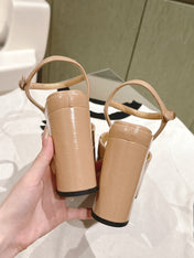 CC HIGH SANDAL BEIGE CREAM CALFSKIN