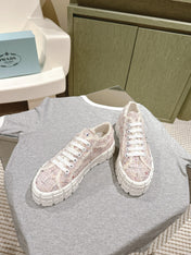 PRA DOUBLE WHEEL RE-NYLON GABARDINE SNEAKERS ALMOND FABRIC