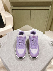 TRAINERS IN LIGHT PURPLE SUEDE AND CALFSKIN