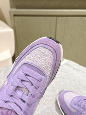 TRAINERS IN LIGHT PURPLE SUEDE AND CALFSKIN