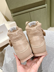 CHLOÉ 26S HIGH-TOP SNEAKERS IN BEIGE CALFSKIN