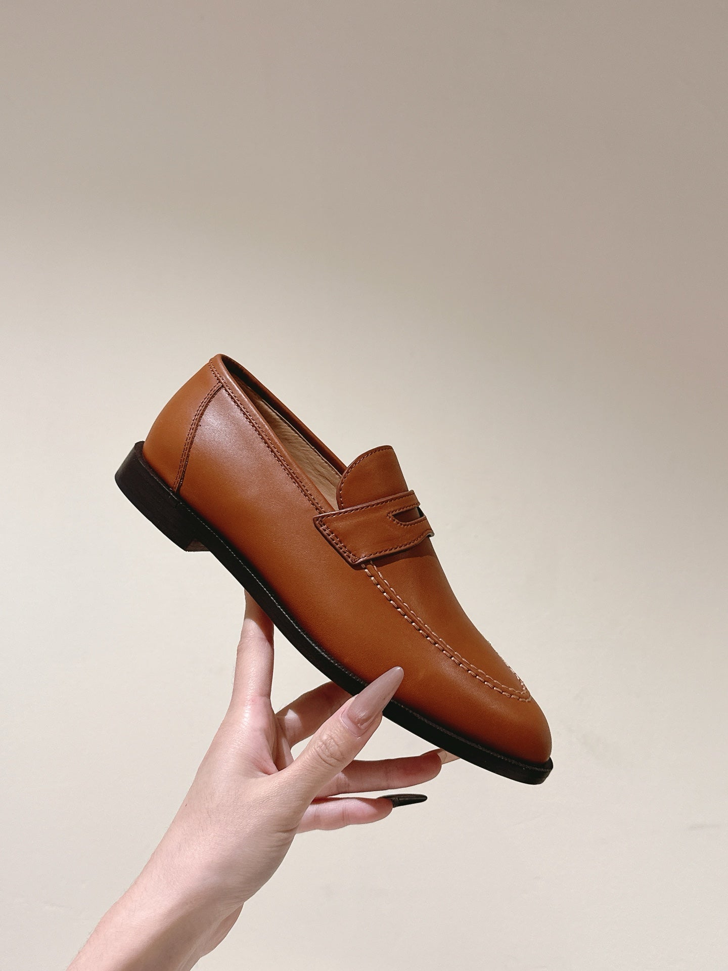 LP LOAFERS 25S IN BURNT ORANGE LAMBSKIN