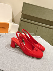 SWING SLINGBACK PUMP 55 MM IN CRIMSON RED CALFSKIN