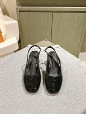 SWING SLINGBACK PUMP 55 MM IN BLACK PATENT CALFSKIN