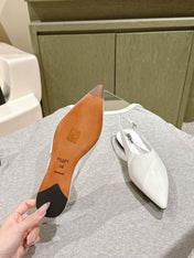 ALAIA SLINGBACK 25S IN WHITE PATENT LEATHER