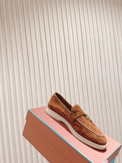 LP LOAFERS 25S IN BROWN SUEDE WITH SILVER HARDWARE