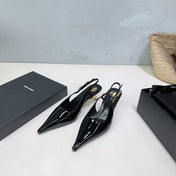 YSL 26S SLINGBACK HEELS 65 MM IN BLACK CALFSKIN