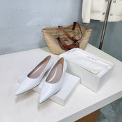 THE ROW 26S POINTED TOE PUMPS 35MM IN WHITE CALFSKIN