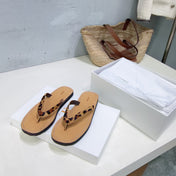 THE ROW 26S THONG SANDALS IN BROWN CALFSKIN LEOPARD STRAP