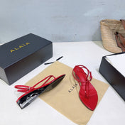 ALAIA 26S THONG SANDALS IN RED CALFSKIN