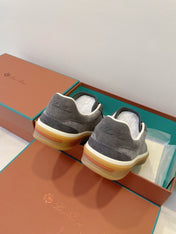 SNEAKERS IN DARK GREY SUEDE WITH CANVAS