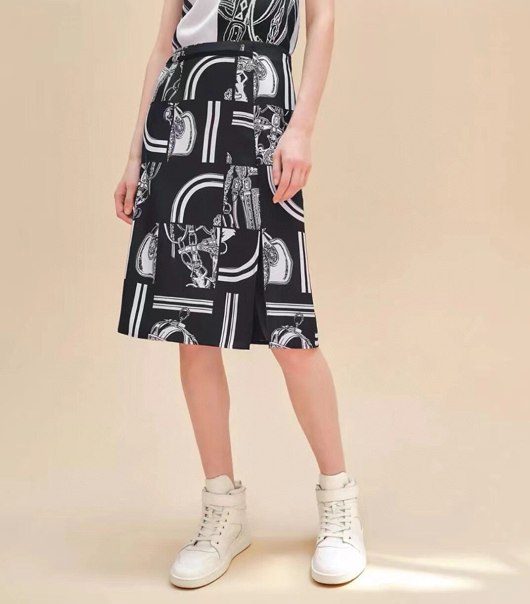 HERMES 25S SLIT MIDI SKIRT 337