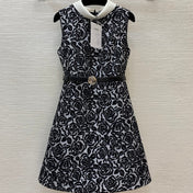 CHANEL 26S ROSE-PRINT A-LINE DRESS 1759