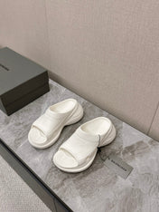 POOL CROCS SLIDE SANDAL IN WHITE RUBBER