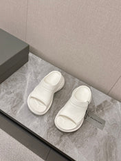 POOL CROCS SLIDE SANDAL IN WHITE RUBBER