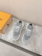 SNEAKERS IN DOVE GRAY DAMIER ELASTIC FABRIC