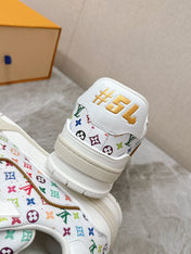 TRAINER SNEAKER IN WHITE MIX COLORFUL CALFSKIN
