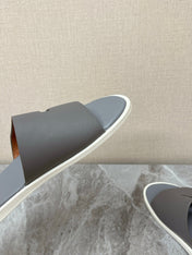 LP 26S CLASSIC H-CUT SLIDES IN GREY CALFSKIN