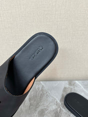 LP 26S CLASSIC H-CUT SLIDES IN BLACK CALFSKIN
