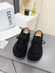 LOEWE 26S ANKLE BOOTS IN BLACK SUEDE