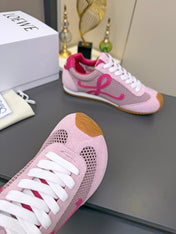 LOEWE 26S RUNNER 2.0 SNEAKERS IN PINK SUEDE AND MESH FABRIC
