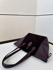 ORIGAMI MEDIUM 27 IN WINE RED LAMBSKIN AND SUEDE