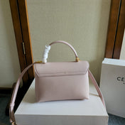 CELINE 25S NINO BAG 20MM IN LIGHT PINK GRAINED CALFSKIN GOLD HARDWARE