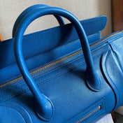 CELINE 25S NEW LUGGAGE 36MM IN DARK BLUE CALFSKIN GOLD HARDWARE