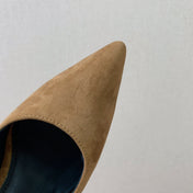 BALMAIN 26S SLINGBACK 95 MM IN BROWN SUEDE