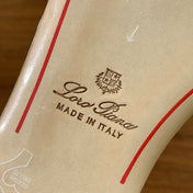 FLAT SLIPPERS IN WHITE LAMBSKIN OSTRICH SKIN