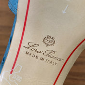 HIGH HEEL IN LIGHT BLUE LAMBSKIN OSTRICH SKIN