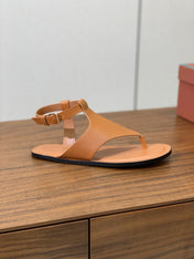 FLIP FLOPS SANDAL IN LIGHT BROWN CALFSKIN