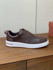 LP SNEAKERS IN AUBURN BROWN CALFSKIN WHITE SOLE