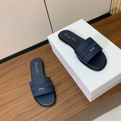DIOR 25S DWAY SLIDE IN DEEP NAVY BLUE CALFSKIN