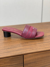 DIOR 25S HIGH-HEEL SANDALS 40 MM IN DARK RED CALFSKIN