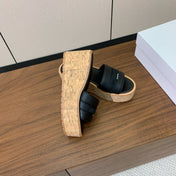 DIOR 25S DWAY WEDGE SLIDE 90 MM IN BLACK CALFSKIN