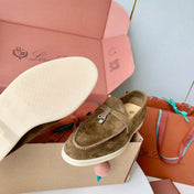 Loro Piana Dark Brown Suede Summer Charms Walk Loafers