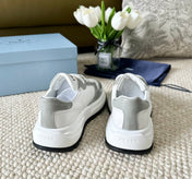 PRA BLACK THICK SOLE SNEAKER GRAY AND WHITE CALFSKIN