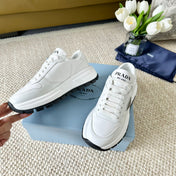 PRA THICK SOLE SNEAKER WHITE AND BLACK LOGO CALFSKIN