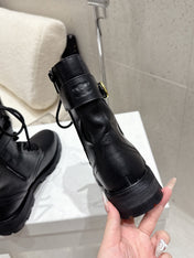 CELINE 26S MARTIN BOOTS IN BLACK CALFSKIN