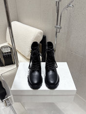 CELINE 26S MARTIN BOOTS IN BLACK CALFSKIN