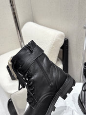 CELINE 26S MARTIN BOOTS IN BLACK CALFSKIN