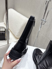CELINE 26S ZIP-UP ANKLE BOOTS IN BLACK CALFSKIN