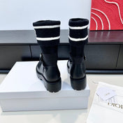 DIOR 26S D-MAJOR ANKLE BOOT IN BLACK CALFSKIN AND WOOL