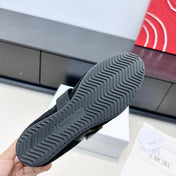 DIOR 26S FROST BALLET FLAT IN BLACK CANNAGE SUEDE AND CALFSKIN