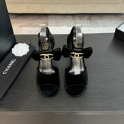 HIGH SANDAL OPEN TOE IN BLACK VELVET